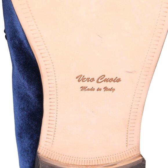 NEW Blu Scarpa Italy Men 19.5 Navy Blue Velvet Dress Shoe Slipper Formal Loafers - Picture 12 of 14